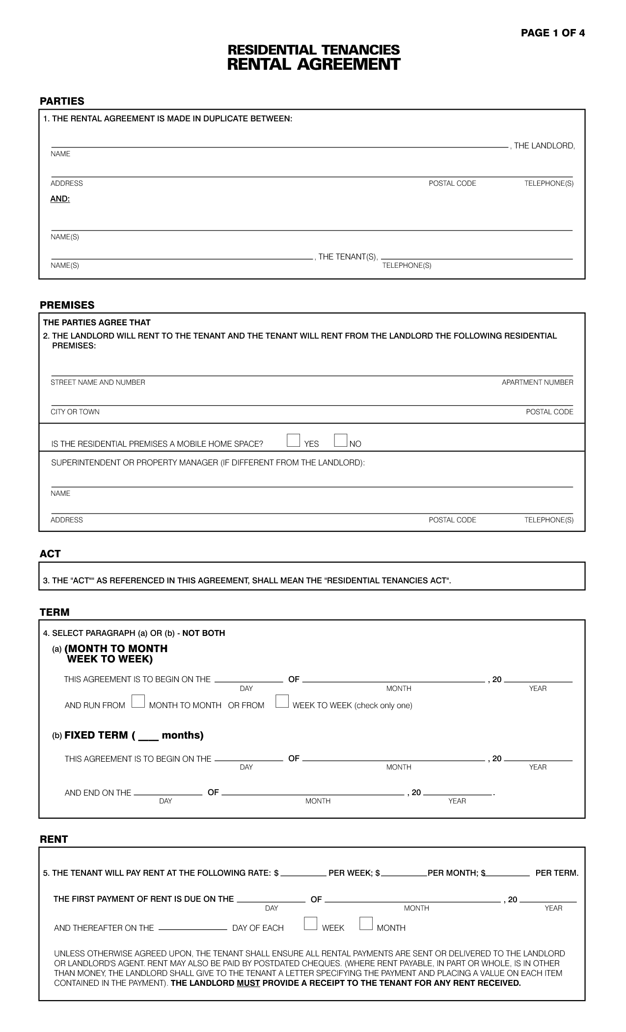 Free Property Free Rental Application Forms California Pdf - Free Printable Rental Application