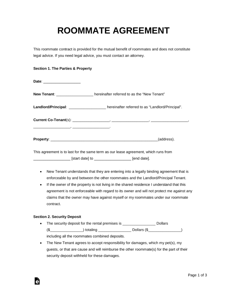 Printable Room Lease Agreement 5143