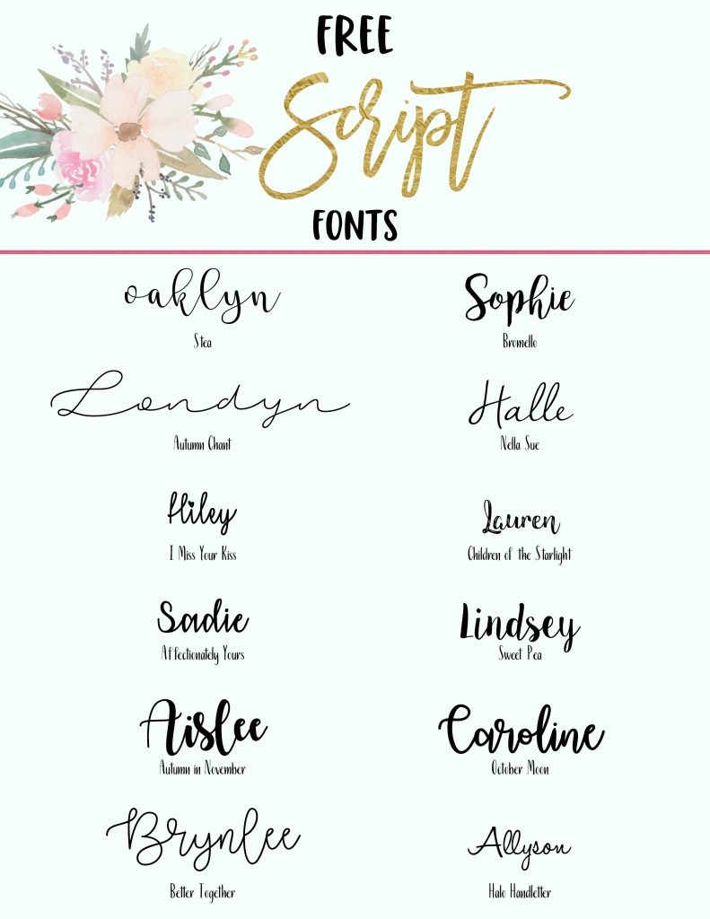 Free Script Fonts | All Things Thrifty - Free Printable Fonts