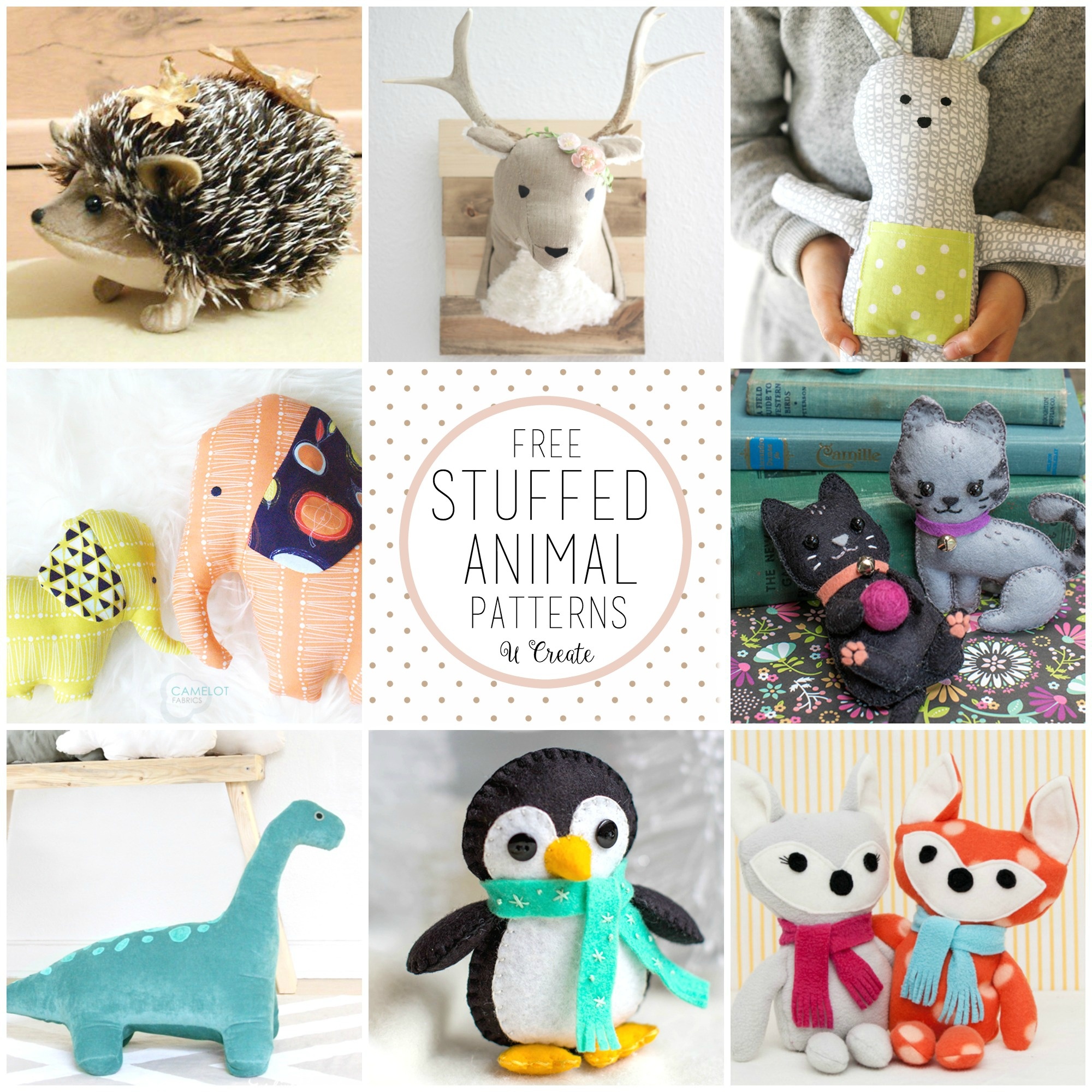 Free Stuffed Animal Patterns - The Cutest! - U Create - Free Printable Stuffed Animal Patterns