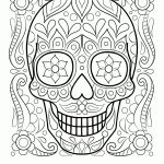 Free Sugar Skull Coloring Page: Printable Day Of The Dead Coloring   Free Printable Sugar Skull Coloring Pages