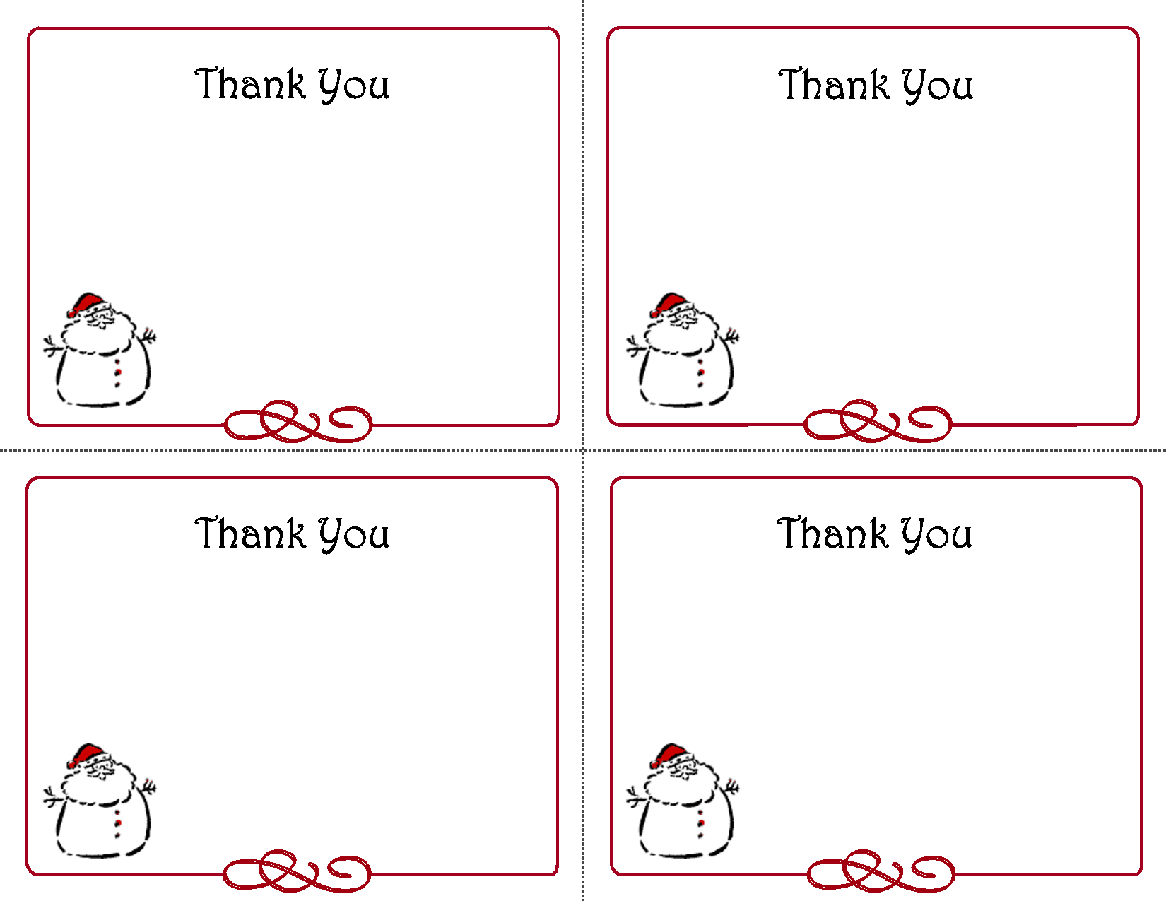 Free Thank You Cards Printable | Free Printable Holiday Gift Tags - Free Printable Xmas Cards