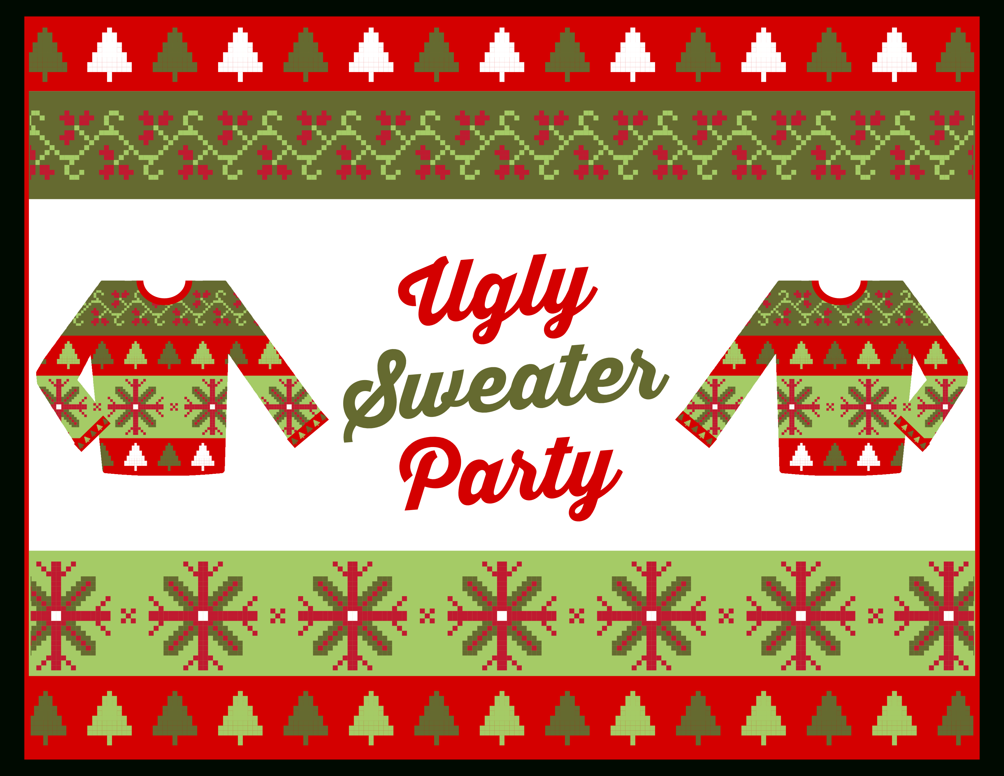 Free Ugly Sweater Party Printables | Catch My Party - Free Printable Christmas Party Signs