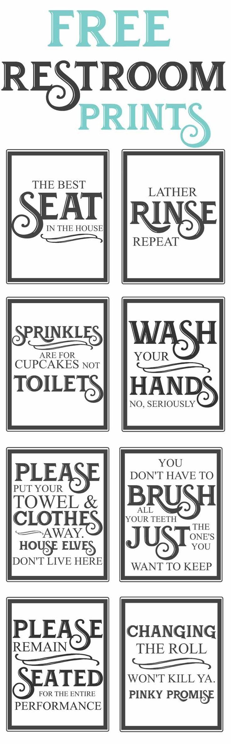 Free Vintage Bathroom Printables | Farmhouse | Diy Home Decor, Easy - Free Printable Bathroom Pictures