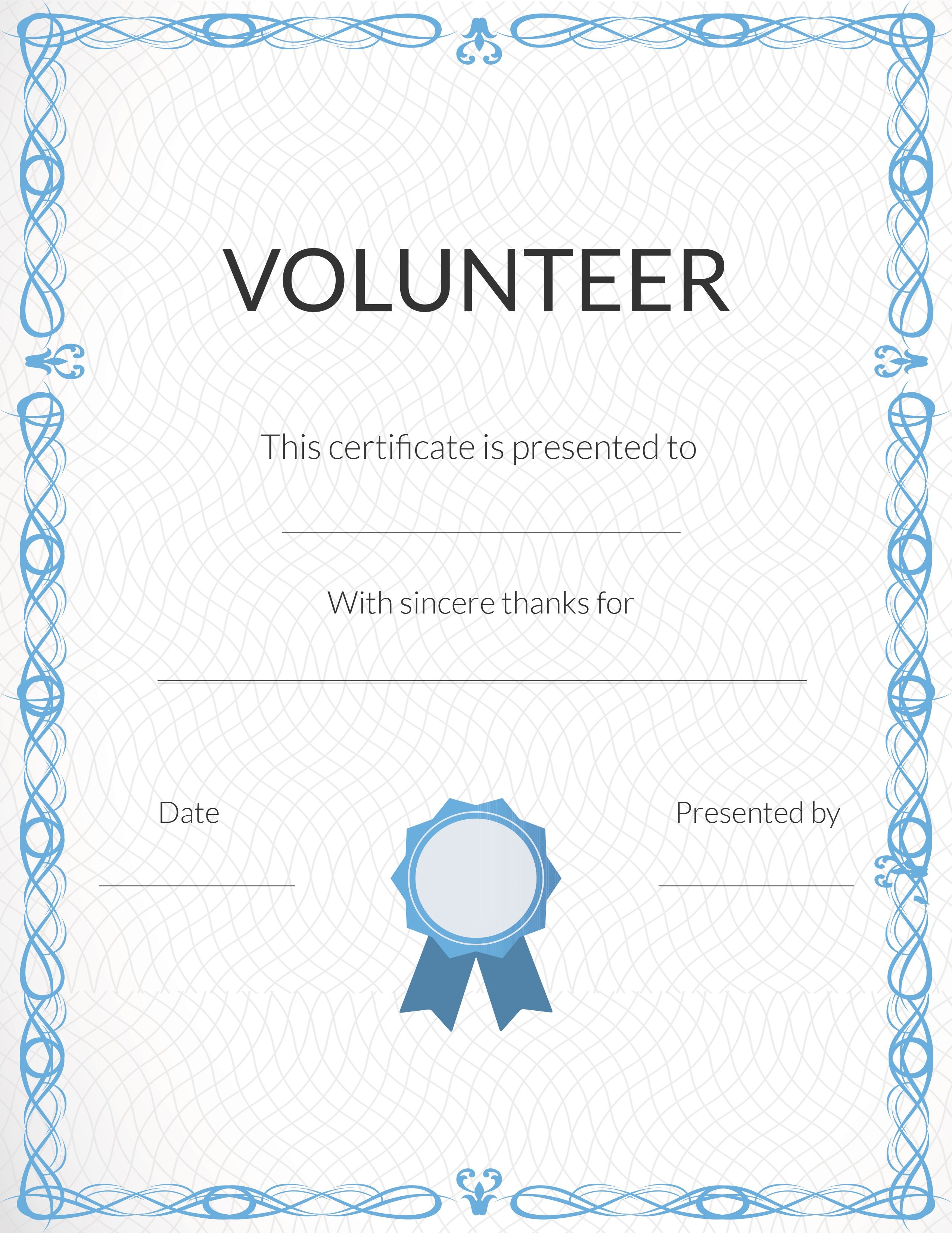 30 Free Certificate Of Appreciation Templates And Letters Free Printable Volunteer