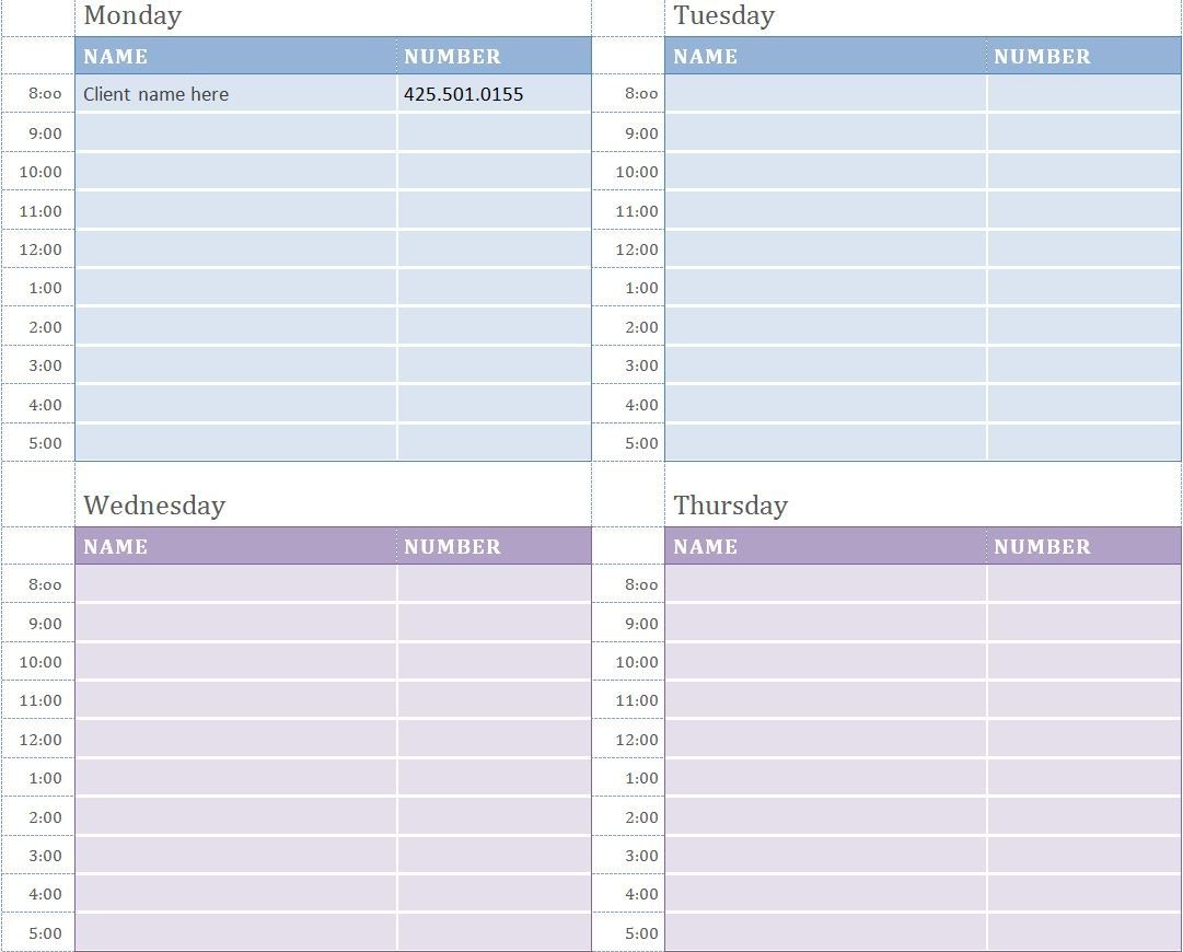 Free Weekly Appointment Calendar | Work | Appointment Calendar - Free Printable Appointment Sheets