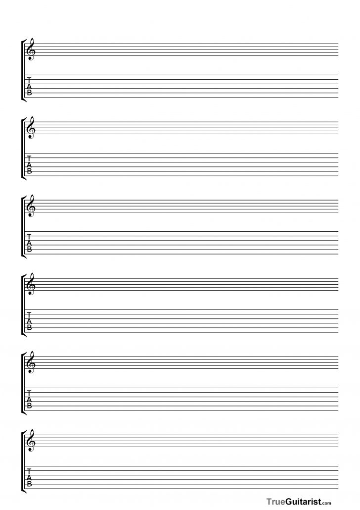 Freebies - Trueguitarist - Free Printable Guitar Tablature Paper - Free ...