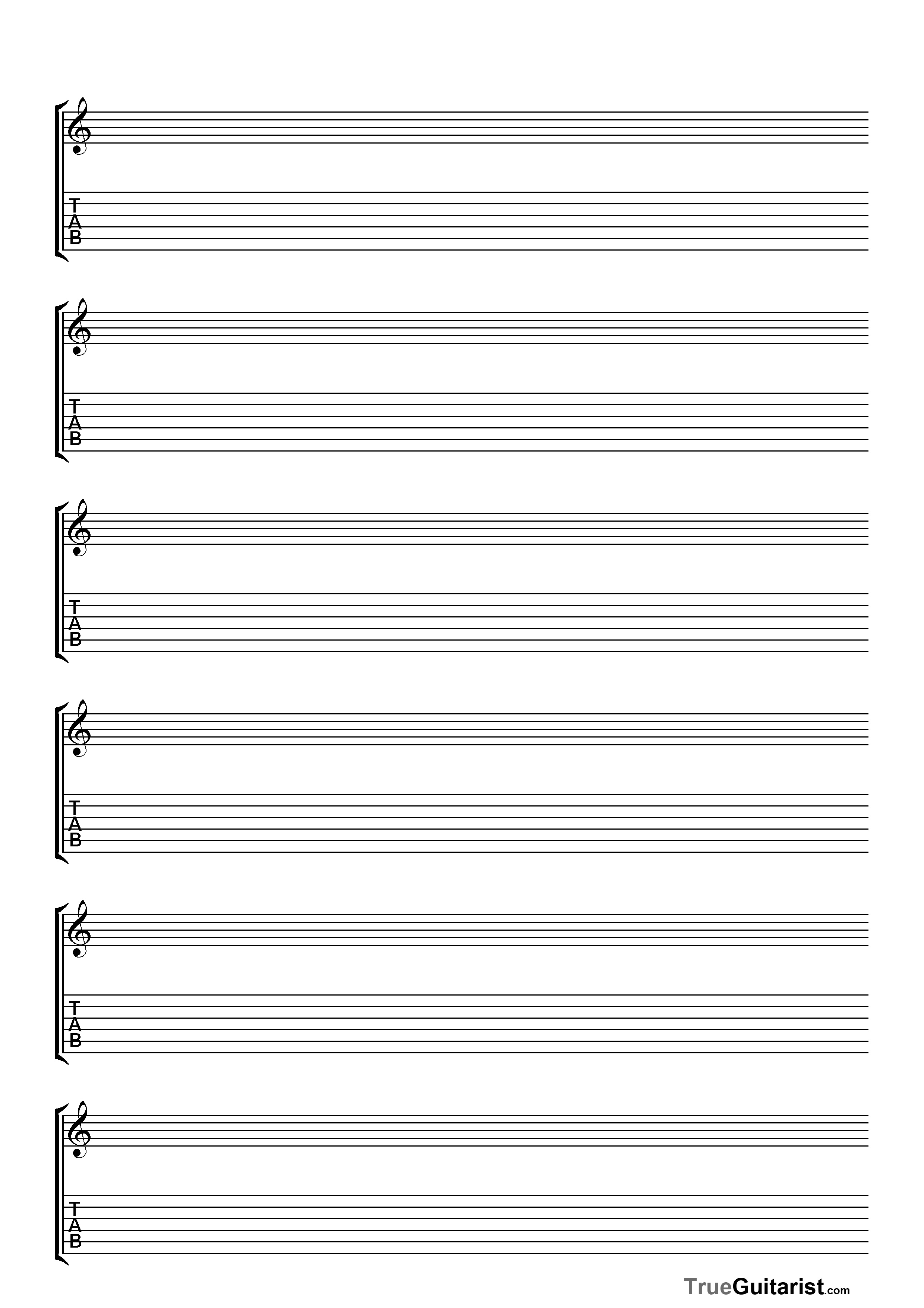 Free Printable Guitar Tablature Paper Get What You Need For Free