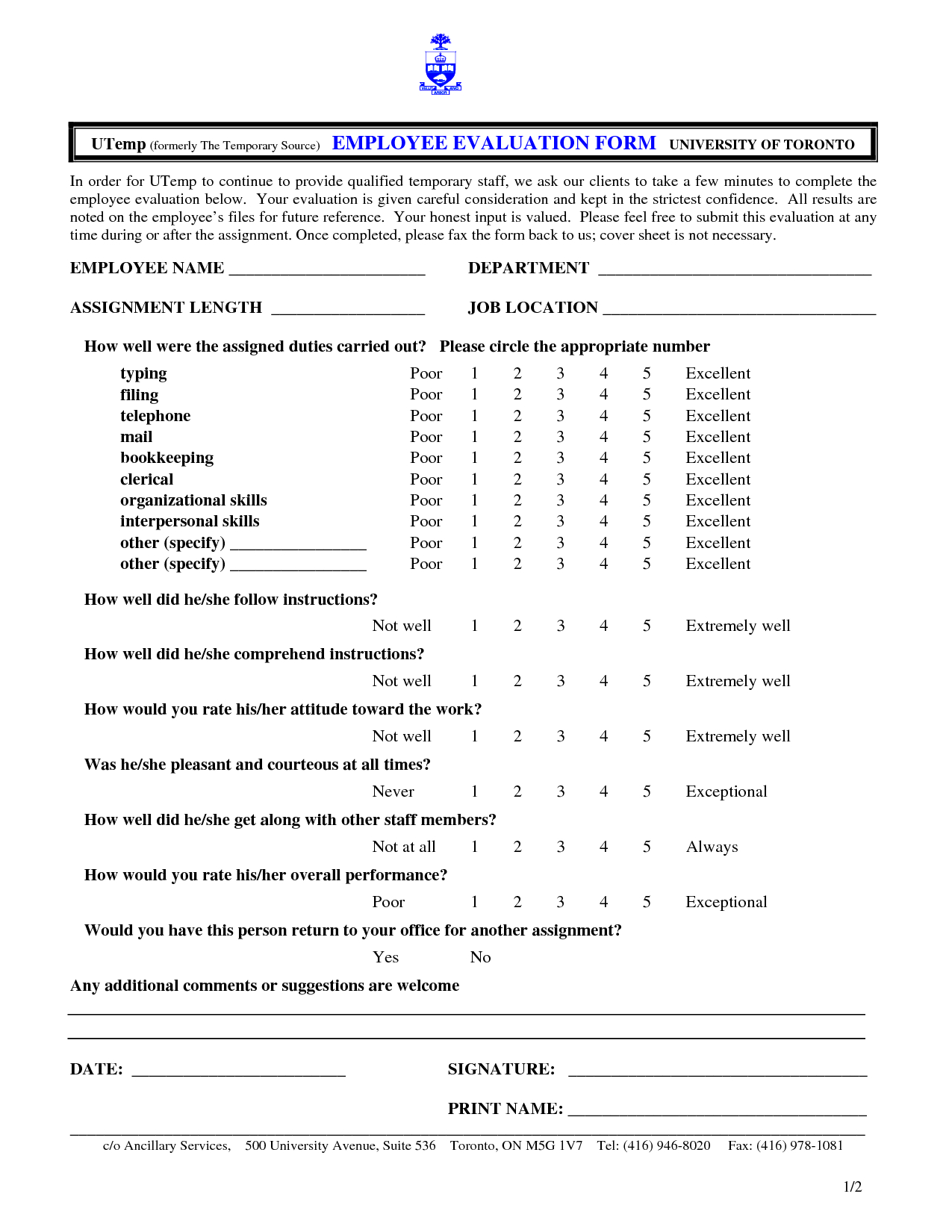 Free+Employee+Evaluation+Form+Template | This N That | Employee - Free Employee Evaluation Forms Printable