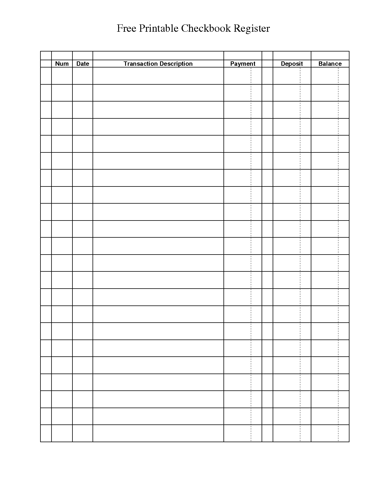 Free+Printable+Checkbook+Register+Templates | Printables | Printable - Free Printable Ledger Sheets