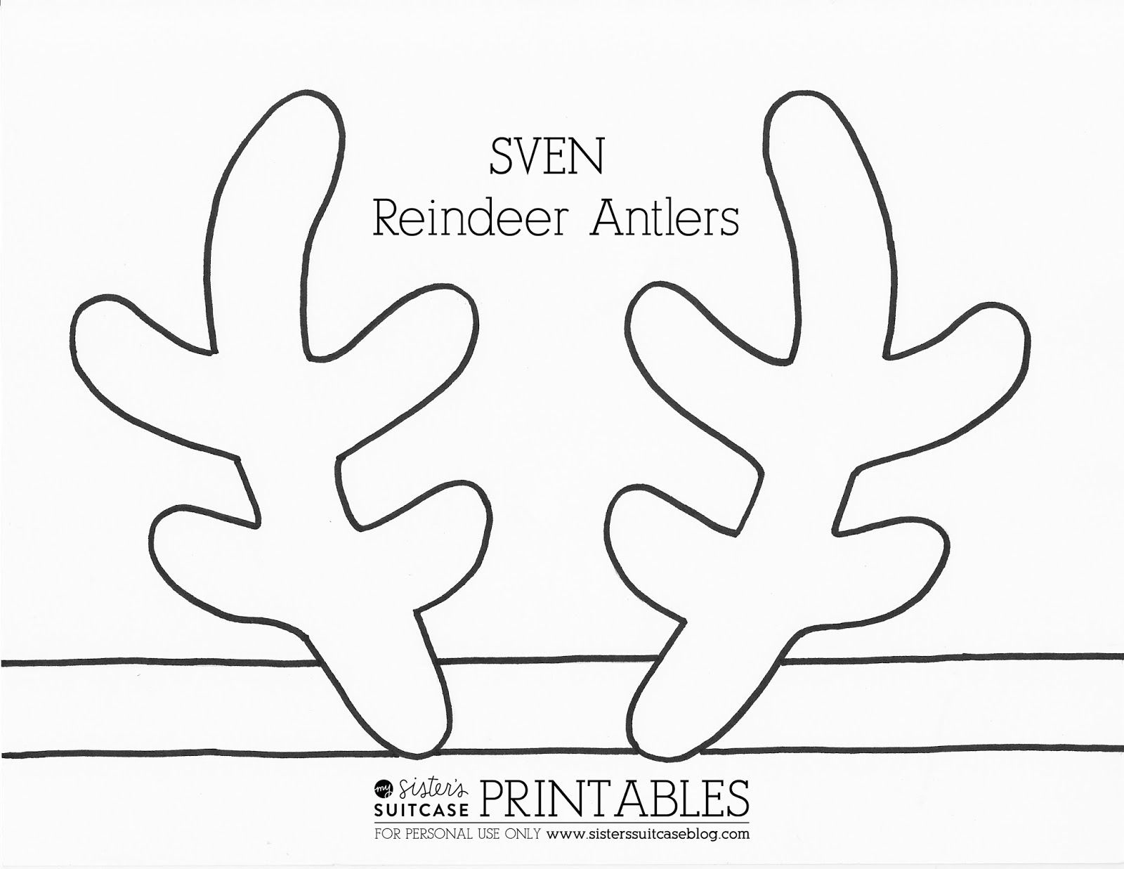 Frozen Elsa Crown Template &amp;amp; Sven Antler Template | Ava | Reindeer - Reindeer Antlers Template Free Printable