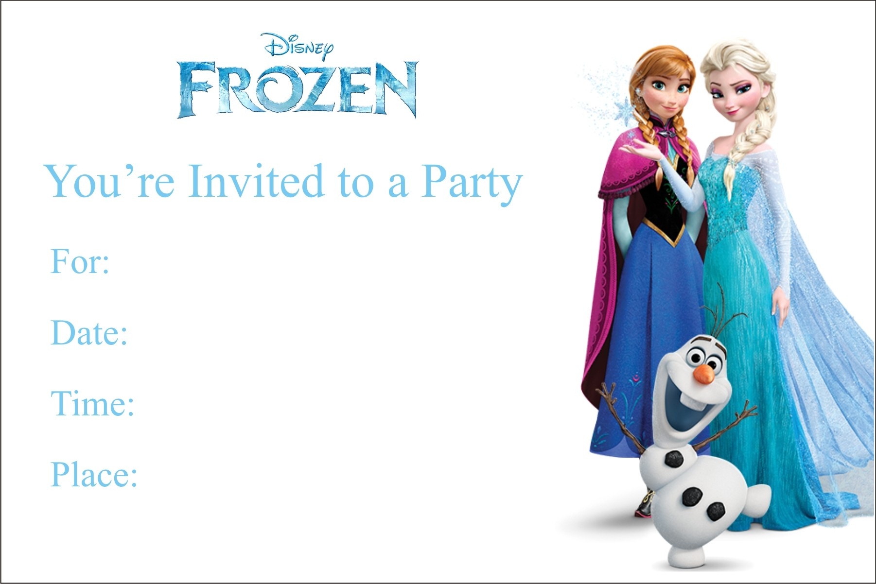 Frozen Free Printable Birthday Party Invitation Personalized Party - Free Printable Frozen Birthday Invitations