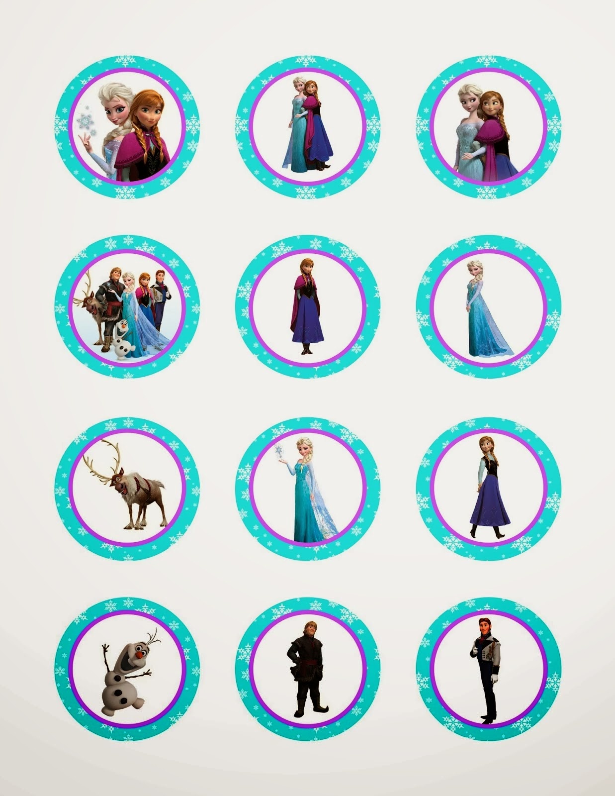 Frozen: Free Printable Toppers. - Oh My Fiesta! In English - Frozen Cupcake Toppers Free Printable