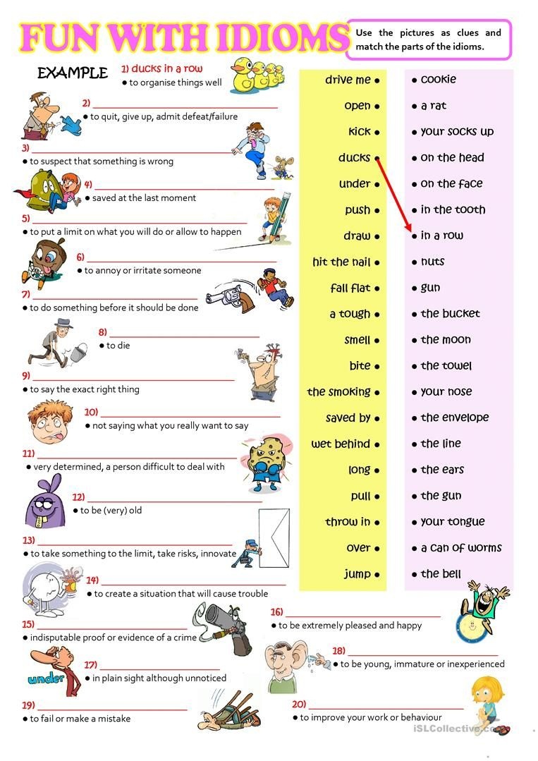 Fun With Idioms Worksheet - Free Esl Printable Worksheets Made - Free Printable English Lessons