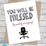 Funny Coworker Card,flairandpaper On Etsy You Will Be Missed (By   Free Printable Farewell Card For Coworker