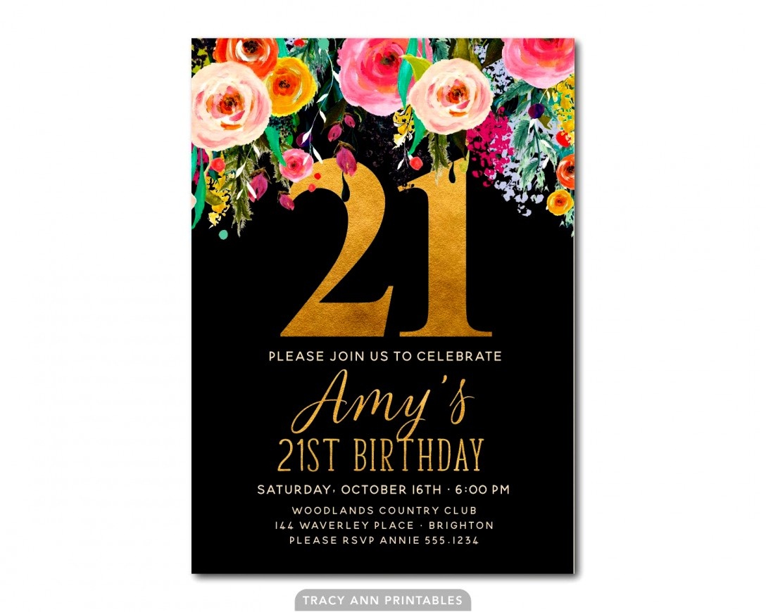 Gallery Of 21St Birthday Invitation Templates Free Printable - 21St Birthday Invitation Templates Free Printable