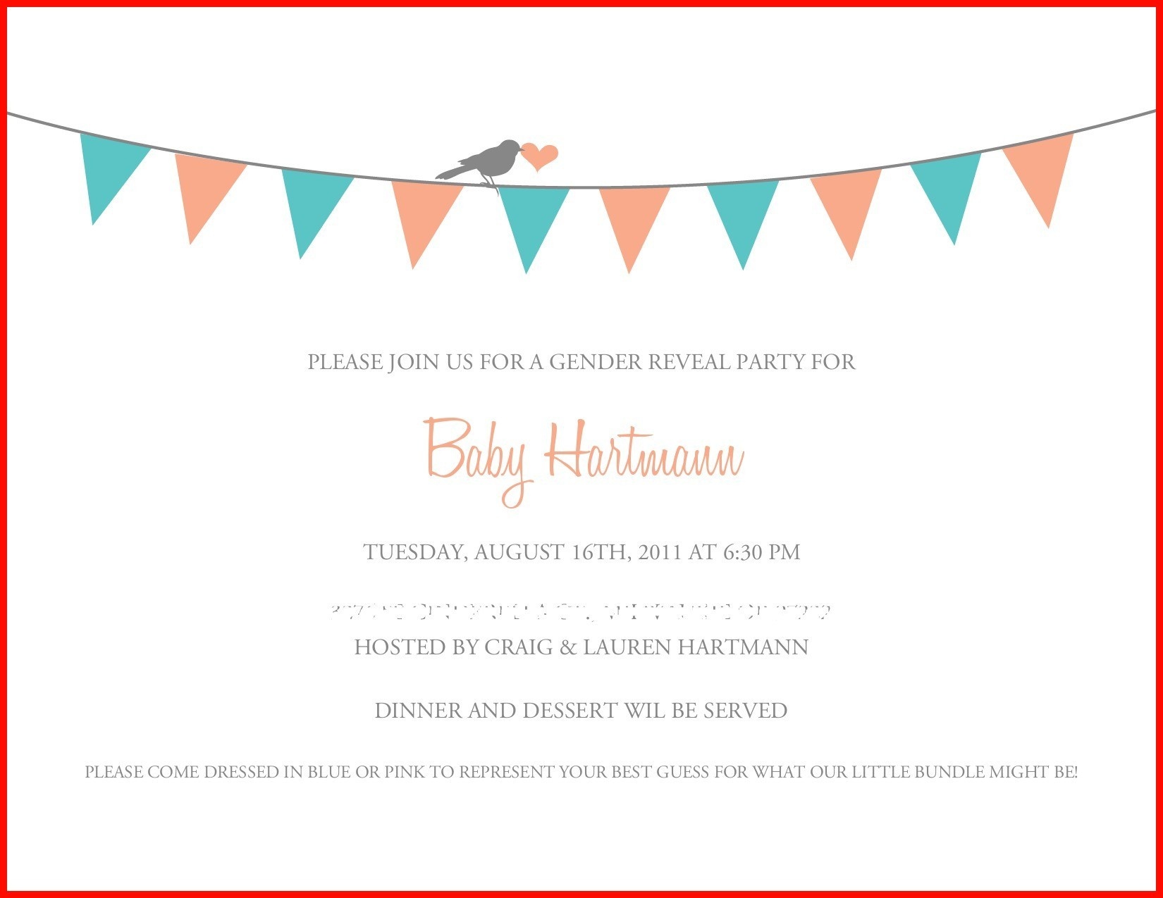 Gender Reveal Invitations Free - Wadatlanta - Free Printable Gender Reveal Invitations