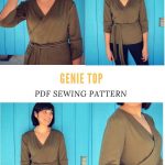Genie Knit Top Printable Sewing Pattern And Pdf Sewing Tutorial For   Free Printable Plus Size Sewing Patterns