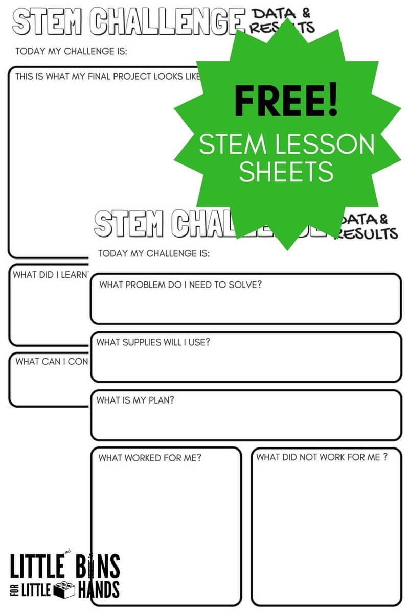 Get Started Today! Stem Challenge Worksheets (Free Printable Pack - Free Printable Stem Activities