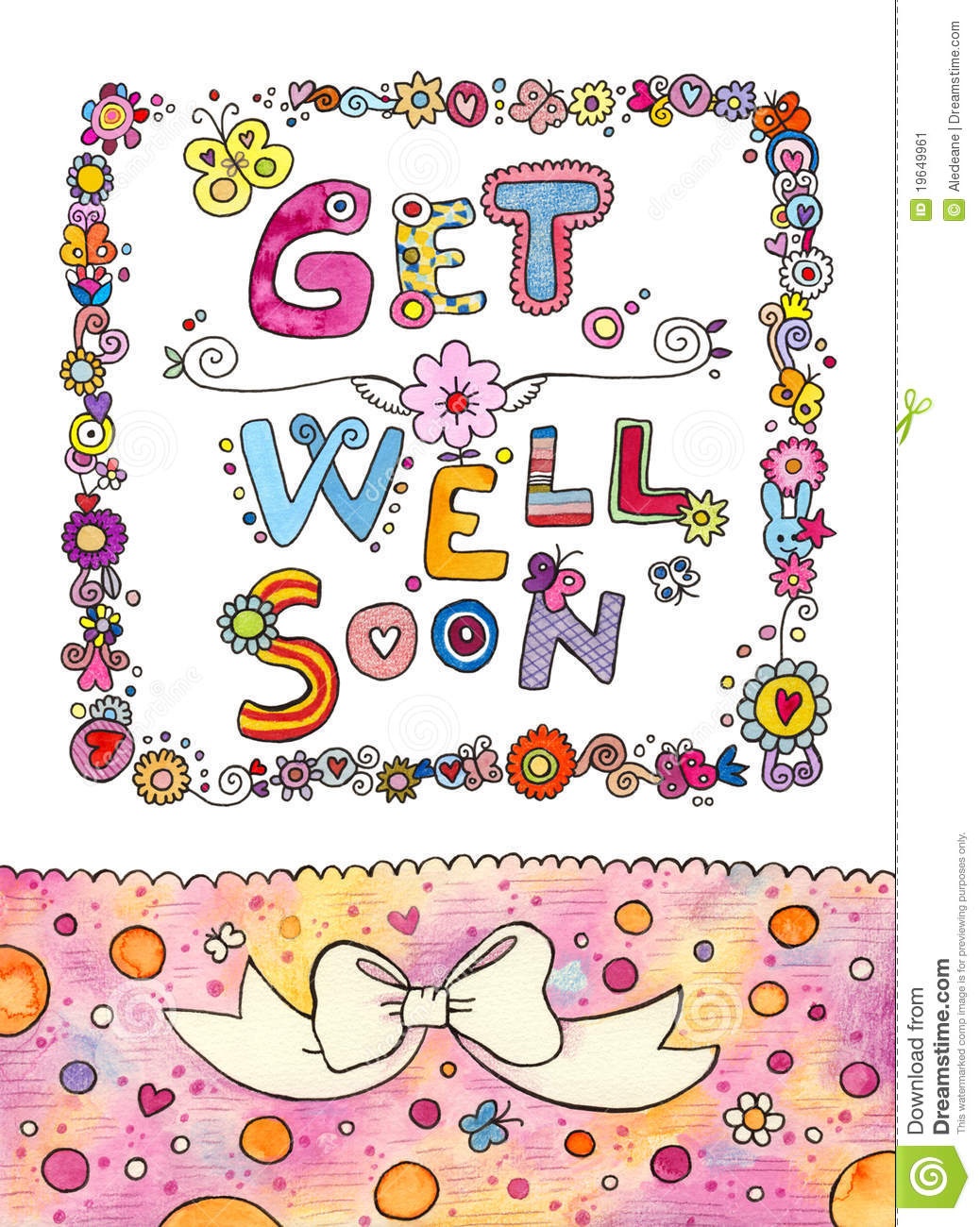 Get Well Soon Card Stock Illustration. Illustration Of Cute - 19649961 - Free Printable Get Well Soon Cards