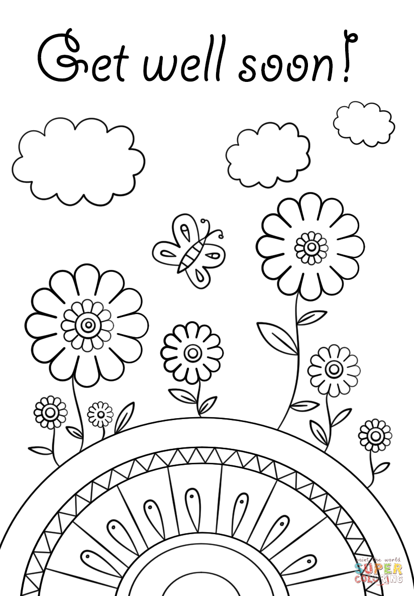 Get Well Soon Coloring Page | Free Printable Coloring Pages | Abe - Free Printable Get Well Cards To Color