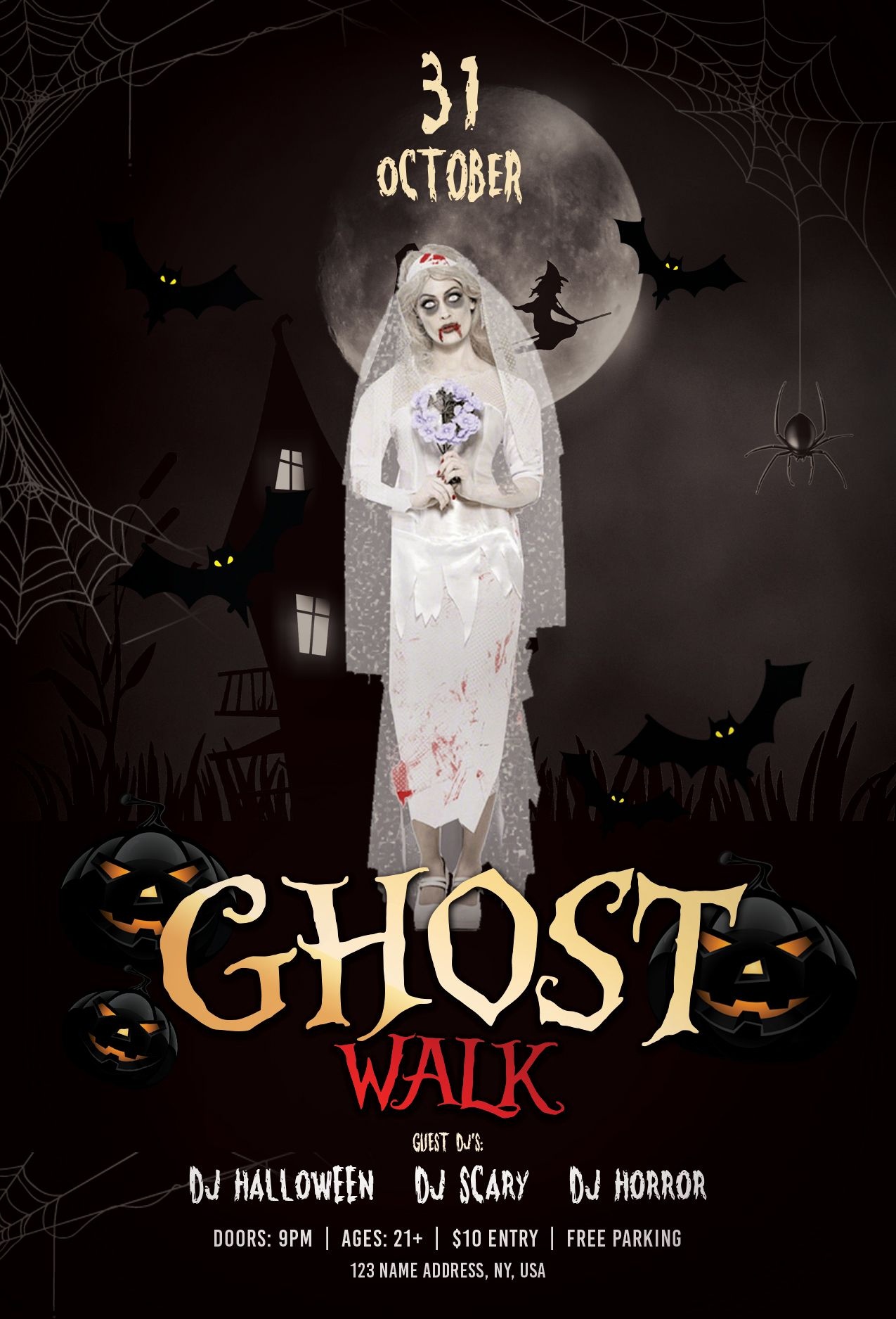 Ghost Walk – Halloween Free Psd Flyer Template #halloween #ghost - Free Printable Halloween Flyer Templates