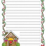 Gingerbread Printable Border Paper With And Without Lines | A To Z   Writing Borders Free Printable