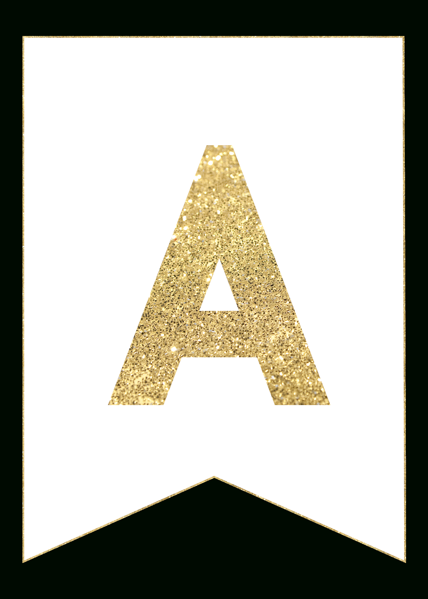 Gold Free Printable Banner Letters - Paper Trail Design - Free Printable Whole Alphabet Banner