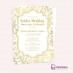 Golden Wedding Anniversary Invitation Template ← Wedding Invitation   Free Printable Wedding Invitation Kits