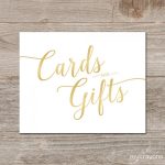 Gradient Gold Cards And Gifts Sign // Printable Wedding Card Sign   Cards Sign Free Printable