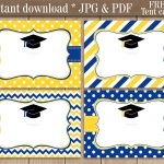 Graduation Food Labels. Blue And Yellow Graduation Candy | Etsy   Free Printable Buffet Food Labels