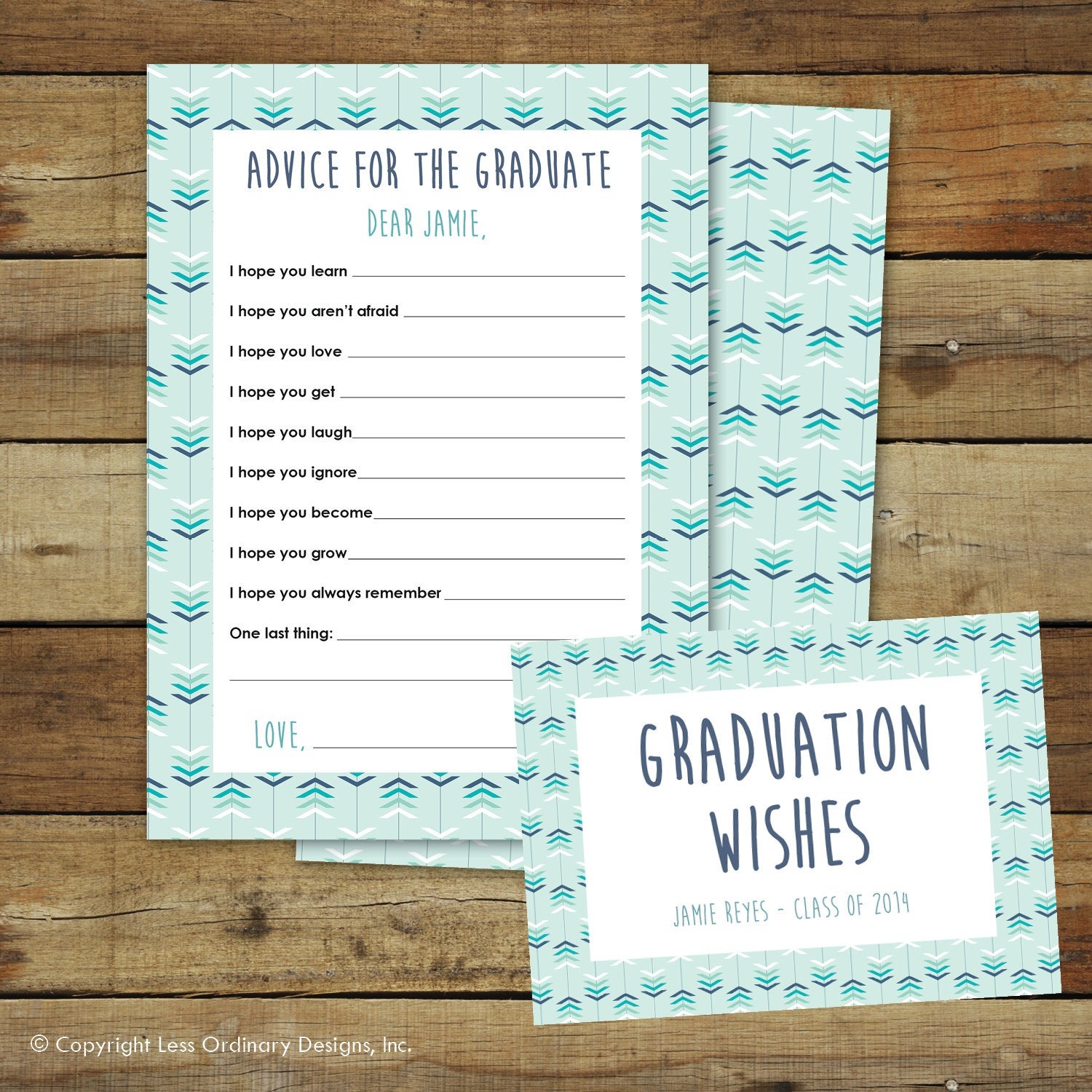 Graduation Wishes Advice Cards Printable Instant Download | Etsy - Free Printable Graduation Advice Cards