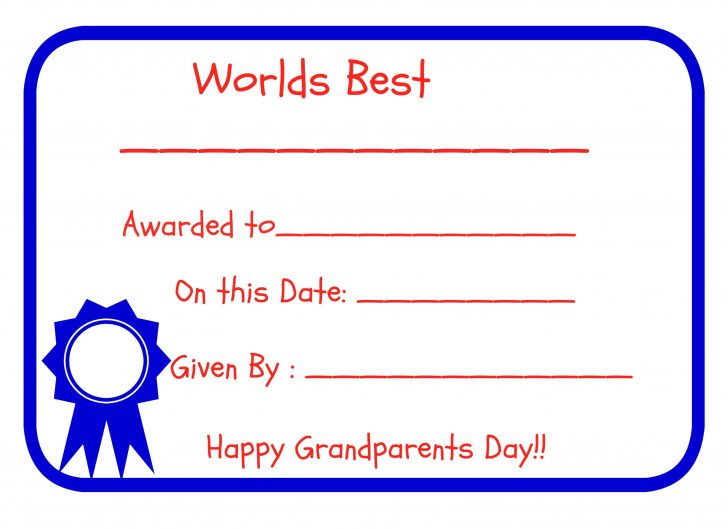 Grandparents Certificate Free Printable