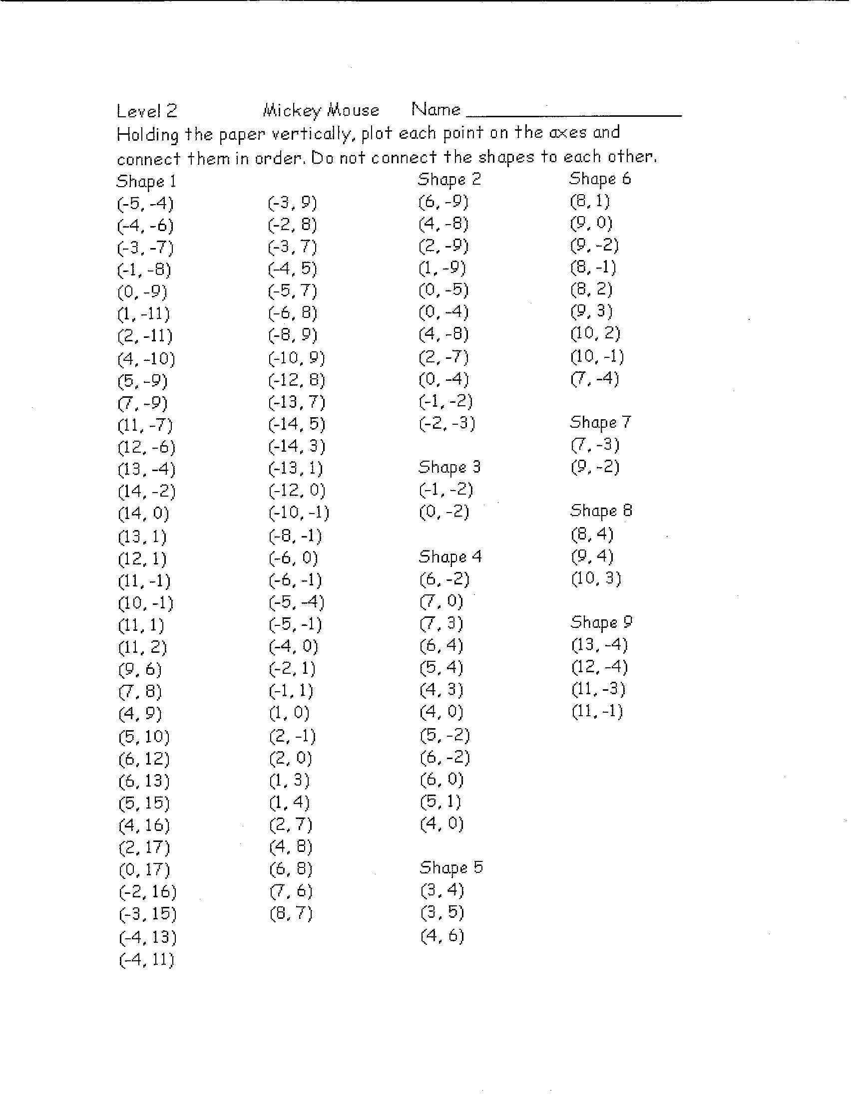 Graph Paper Coordinate Plane Worksheets | Higher Level Math - Free Printable Coordinate Grid Worksheets