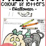 Gratuit! Free French Fall/halloween Colourletter Sheets | French   Free Printable French Halloween Worksheets
