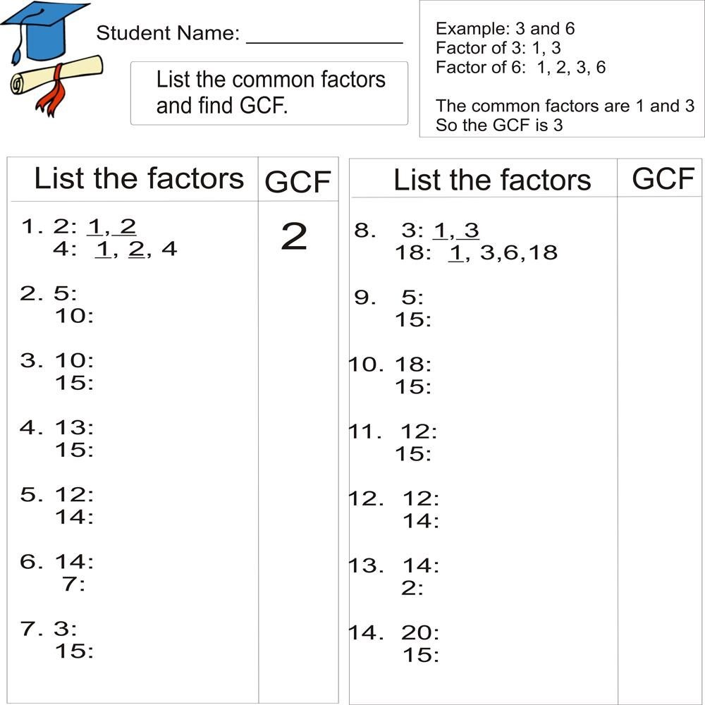 Factor And Multiple Worksheet