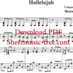 Hallelujah Piano Sheet Music Leonard Cohen   Free Printable Piano Sheet Music For Hallelujah By Leonard Cohen