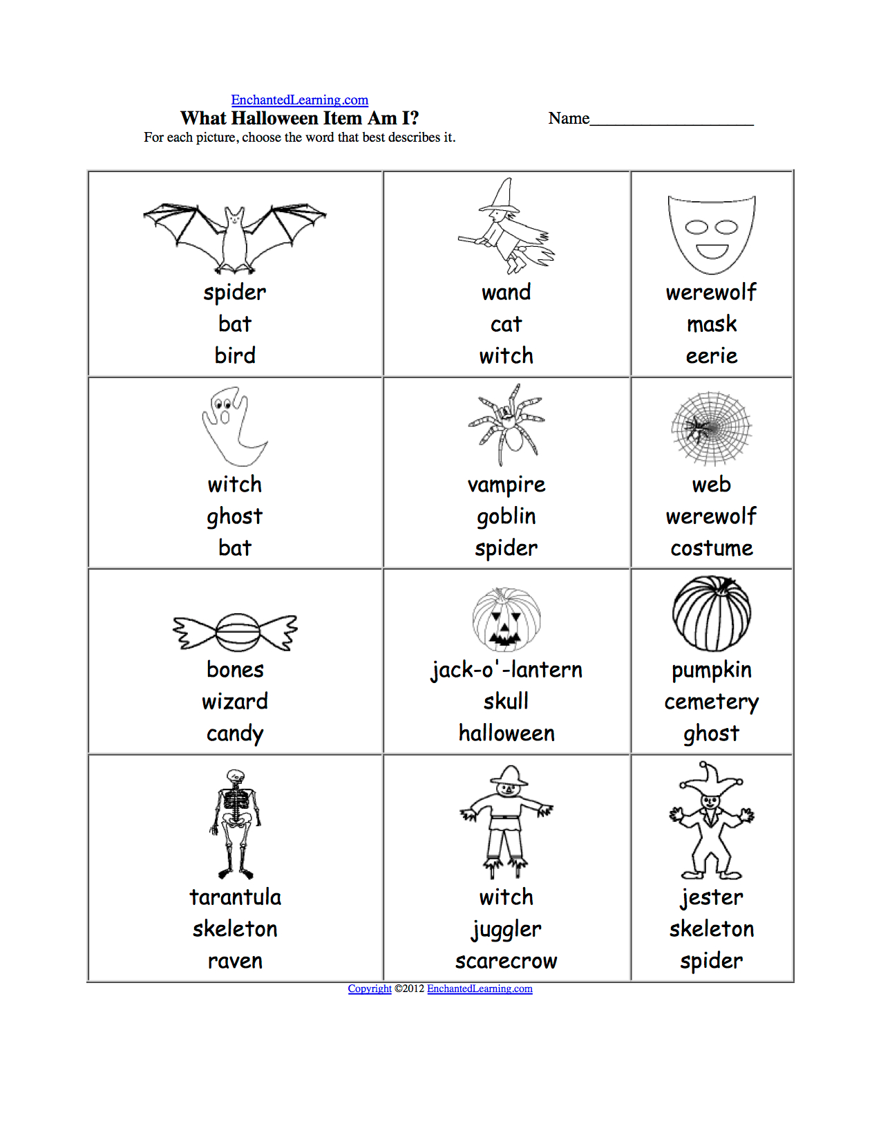 Halloween Eal Worksheet Multiple Choice - Free Printable French Halloween Worksheets