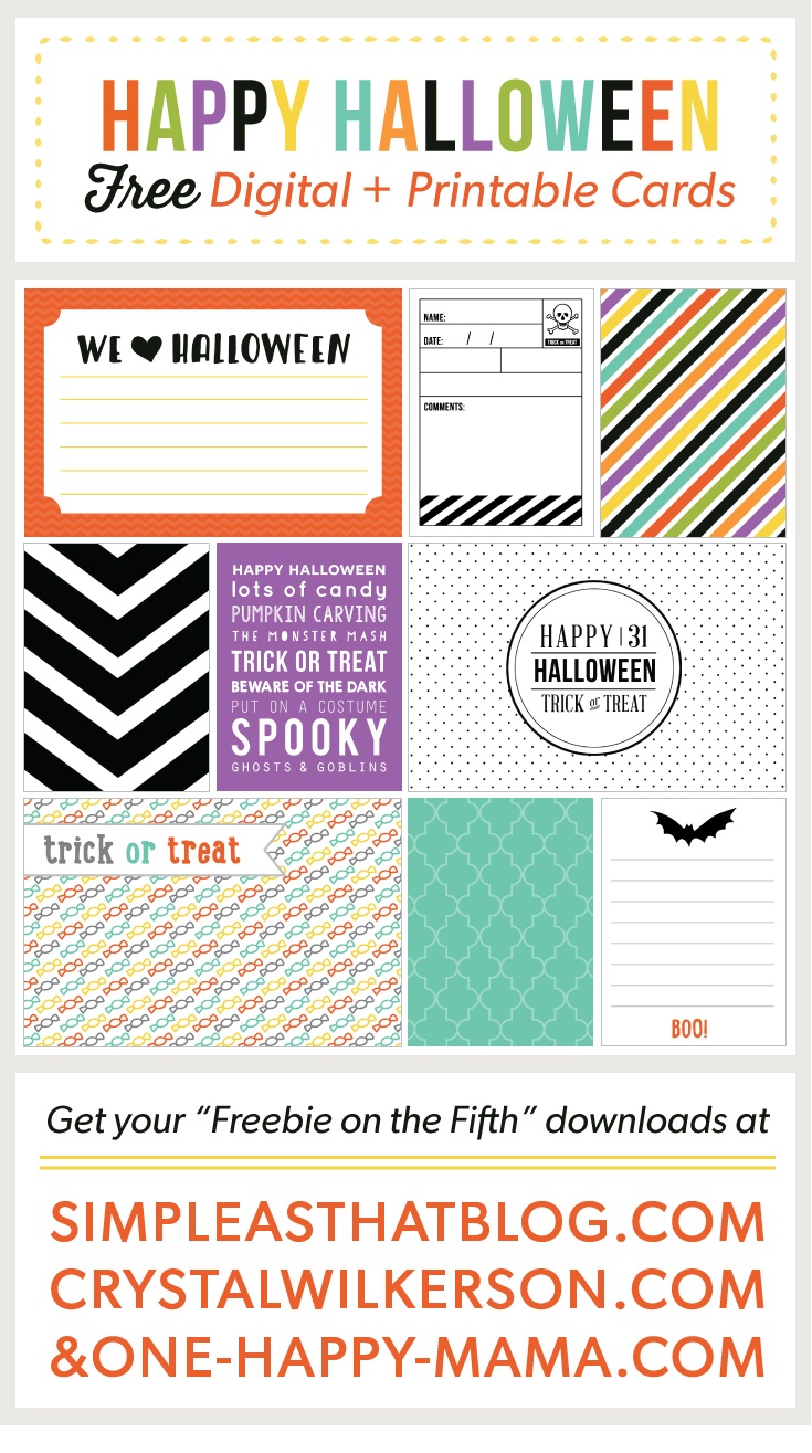 Halloween Journaling + Filler Cards - Free Printable Halloween Cards