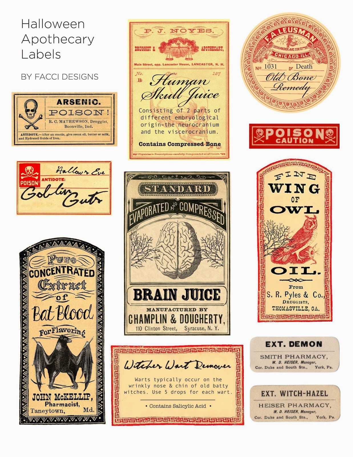 Printable Apothecary Labels Free