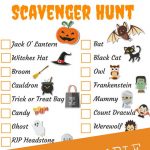 Halloween Scavenger Hunt   Free Printable • Fyitina   Free Printable Halloween Homework Pass