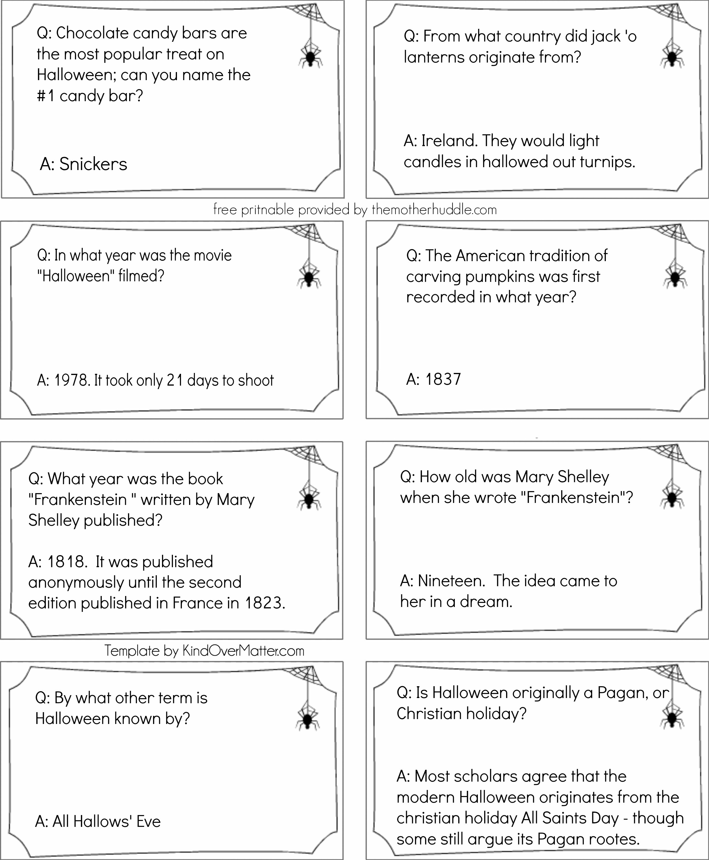 Halloween Trivia Quiz Printable – Festival Collections - Free Printable Halloween Quiz