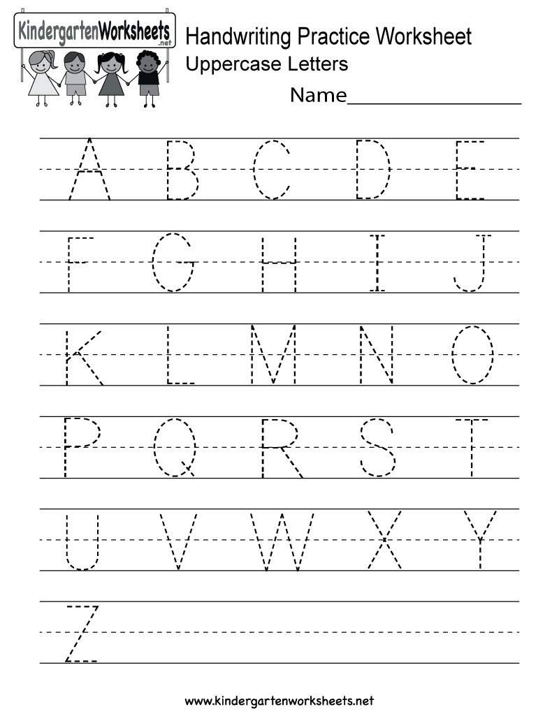 Handwriting Practice Worksheet - Free Kindergarten English Worksheet - Free Printable Practice Name Writing Sheets