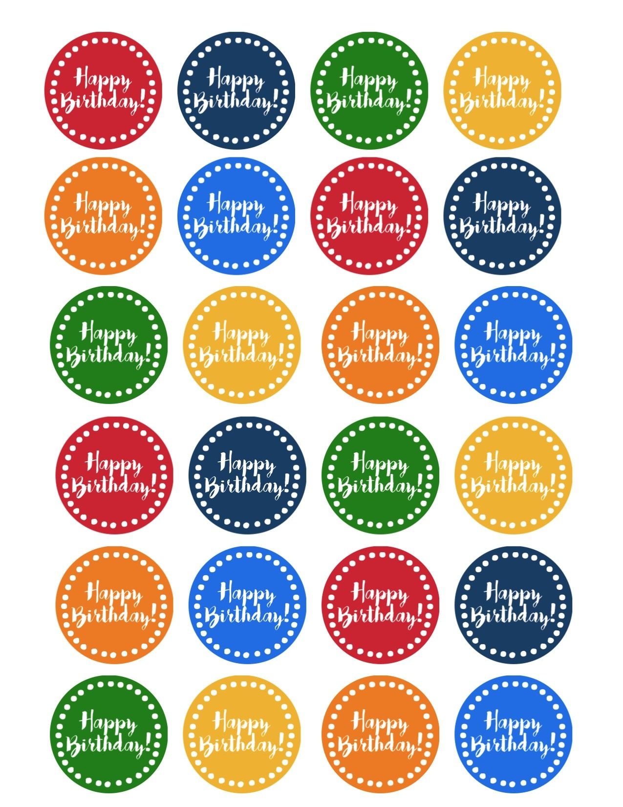 Happy Birthday Cupcake Toppers Free Printable | Printables | Happy - Cupcake Topper Templates Free Printable