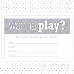 Happy Hostess: Playdate Cards   Free Printable   Free Printable Play Date Cards