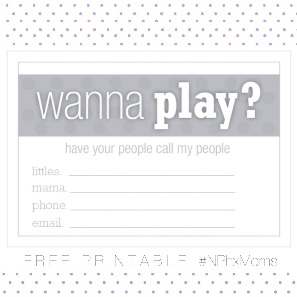 Happy Hostess: Playdate Cards - Free Printable - Free Printable Play Date Cards