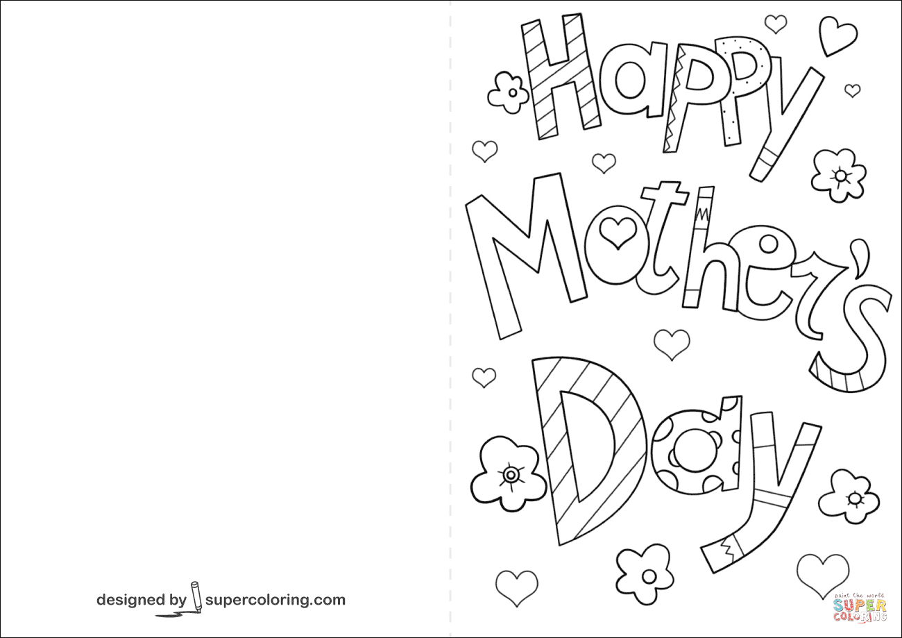 Happy Mother&amp;#039;s Day Card Coloring Page | Free Printable Coloring Pages - Free Printable Cards To Color