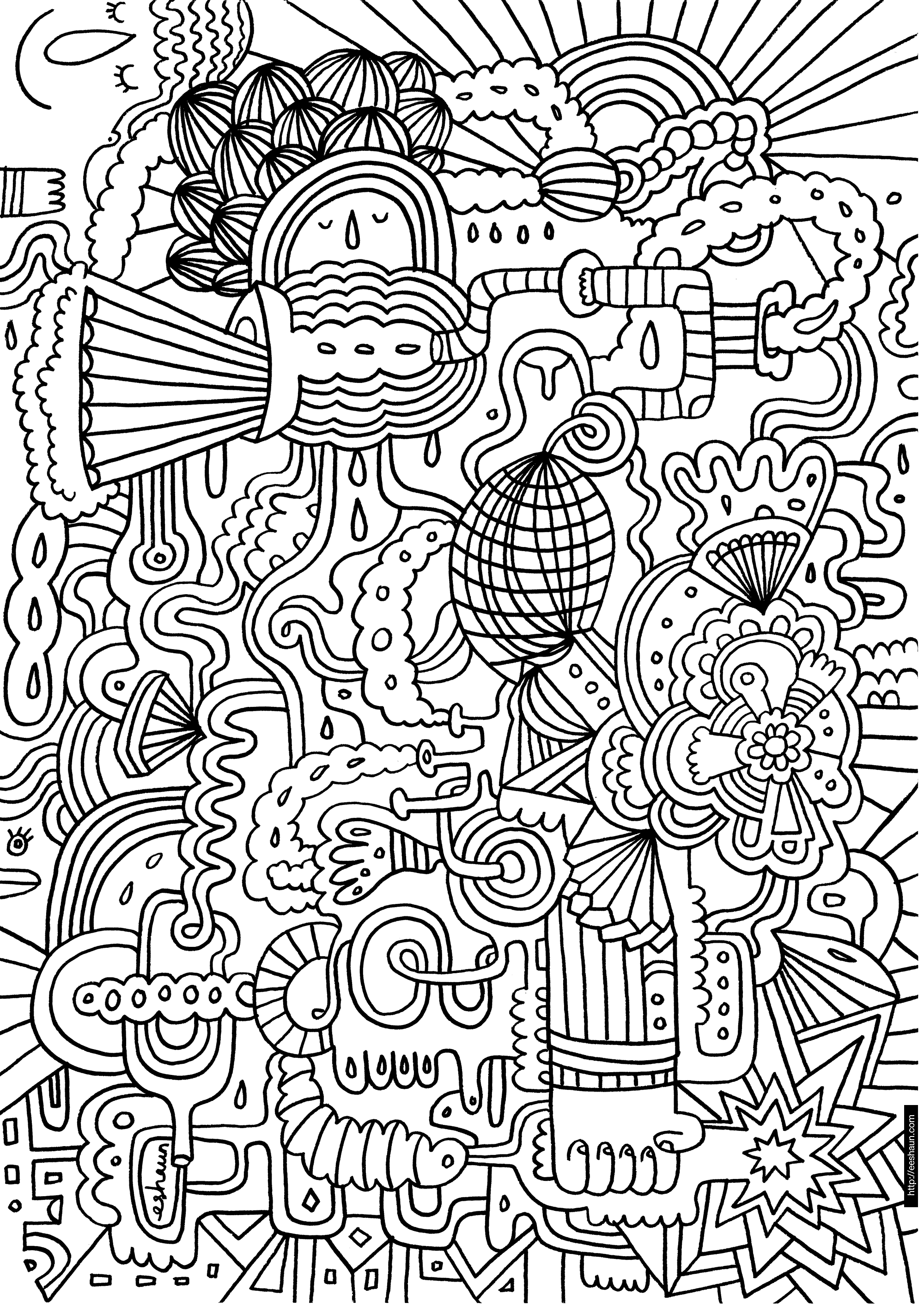 Hard Coloring Pages - Free Large Images | Adult Coloring Pages - Free Printable Doodle Patterns