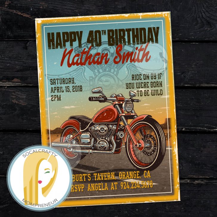 Harley Davidson Birthday Party Invitation Motorcycle | Etsy ...