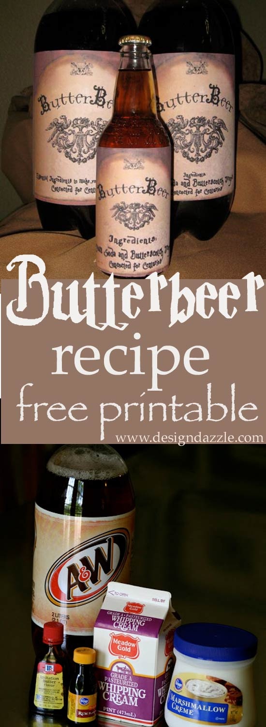 Harry Potter Butterbeer Free Printable Design Dazzle Free Printable 